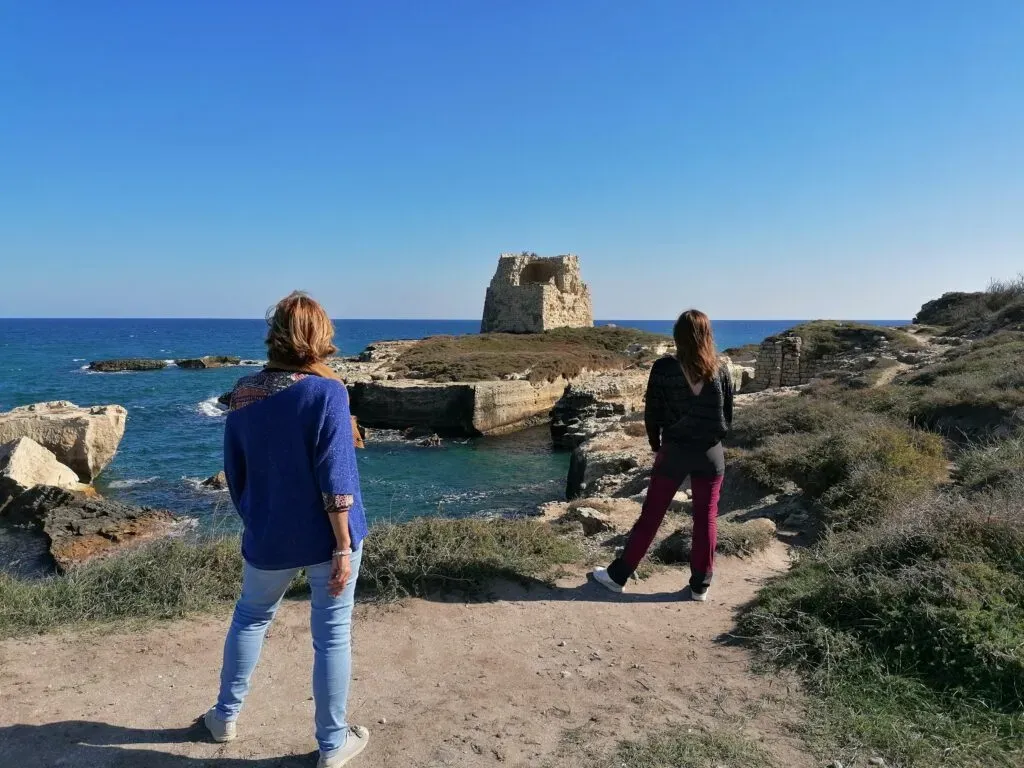 Panorama of Roca Vecchia from a seaside footpath