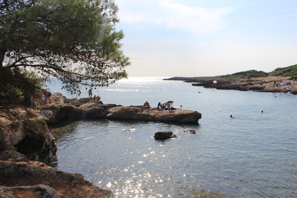 A cove in Porto Selvaggio along a hiking trail